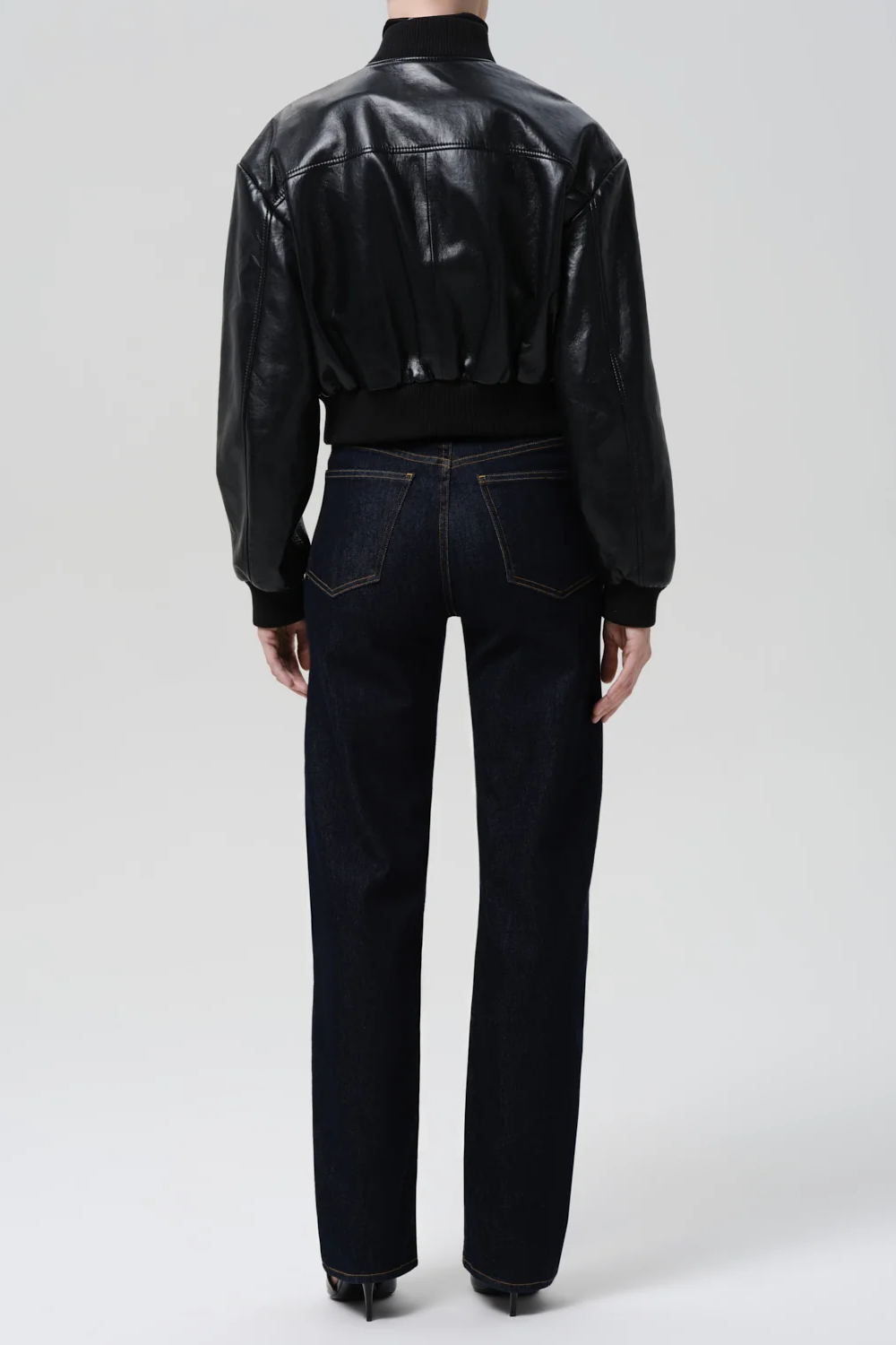Palma Straight Long Jean Clean Hem in Inky Rinse