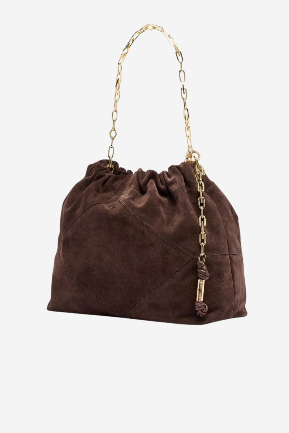 Suede June Tote Bag in Choco