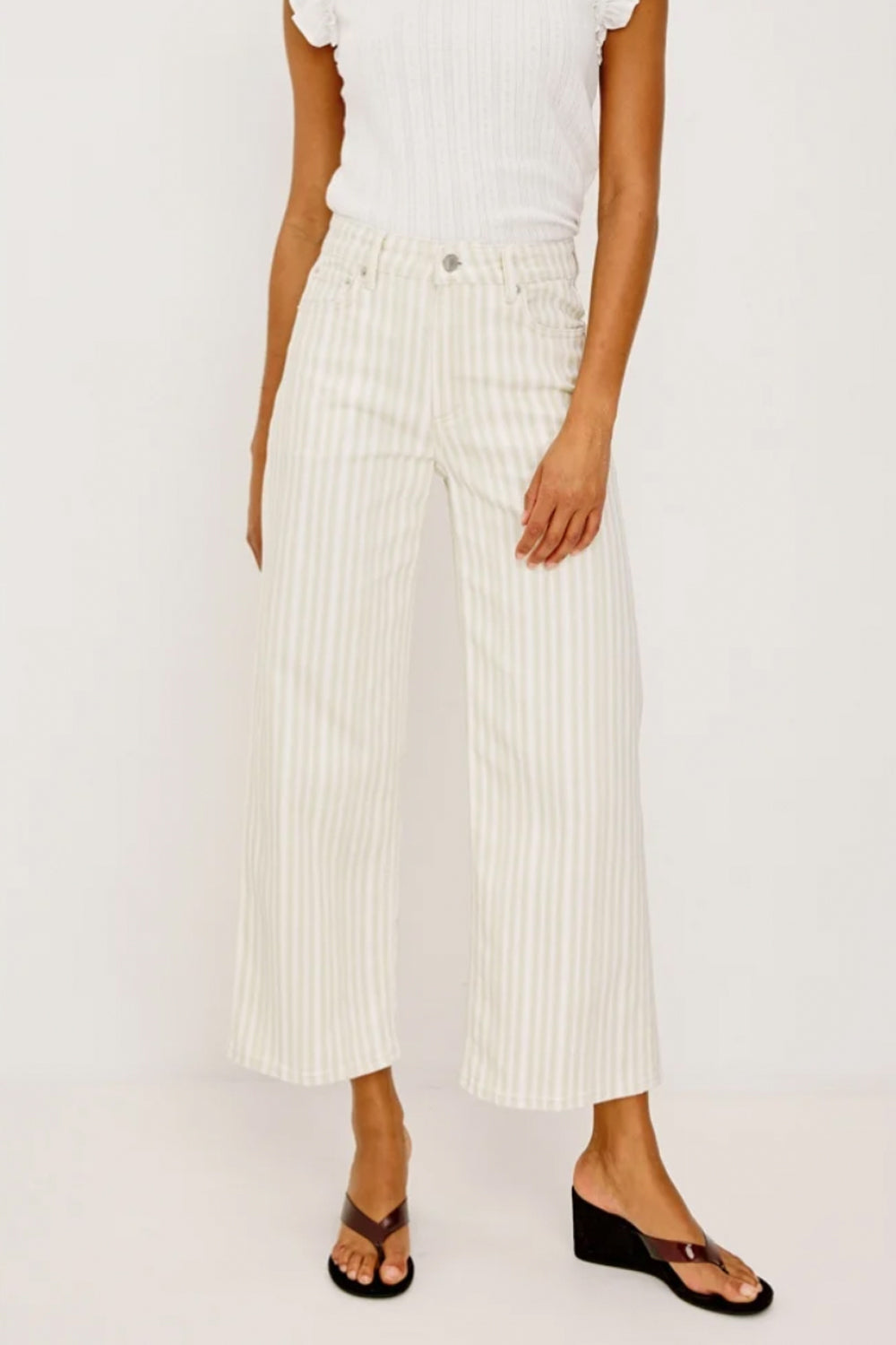 Rails The Getty High Rise Cropped Wide Leg in Malibu Stripe