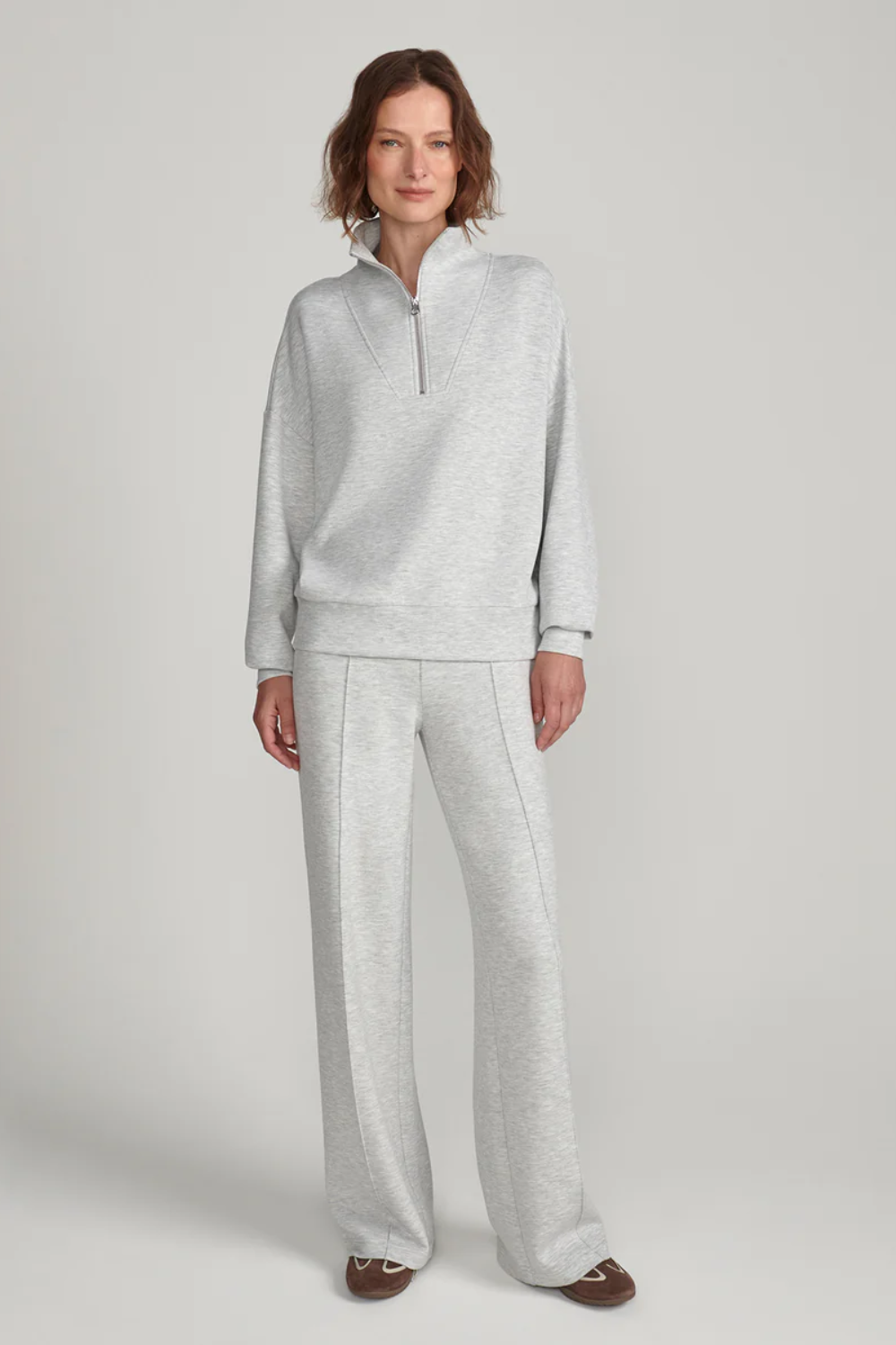 Varley The Wide Leg Pant 30 in Light Grey Marl