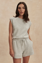 Varley Atrium High Rise Short 4.5 in Light Grey Marl