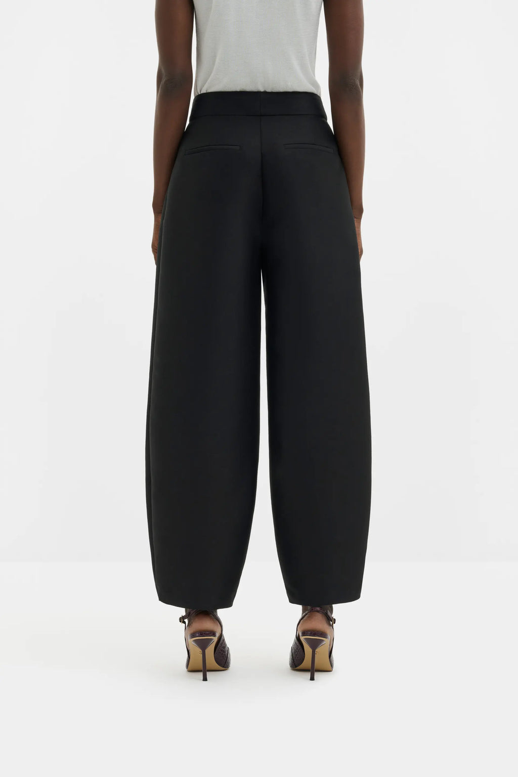 Malina Smilla Barrell Leg Wool-Silk Trousers