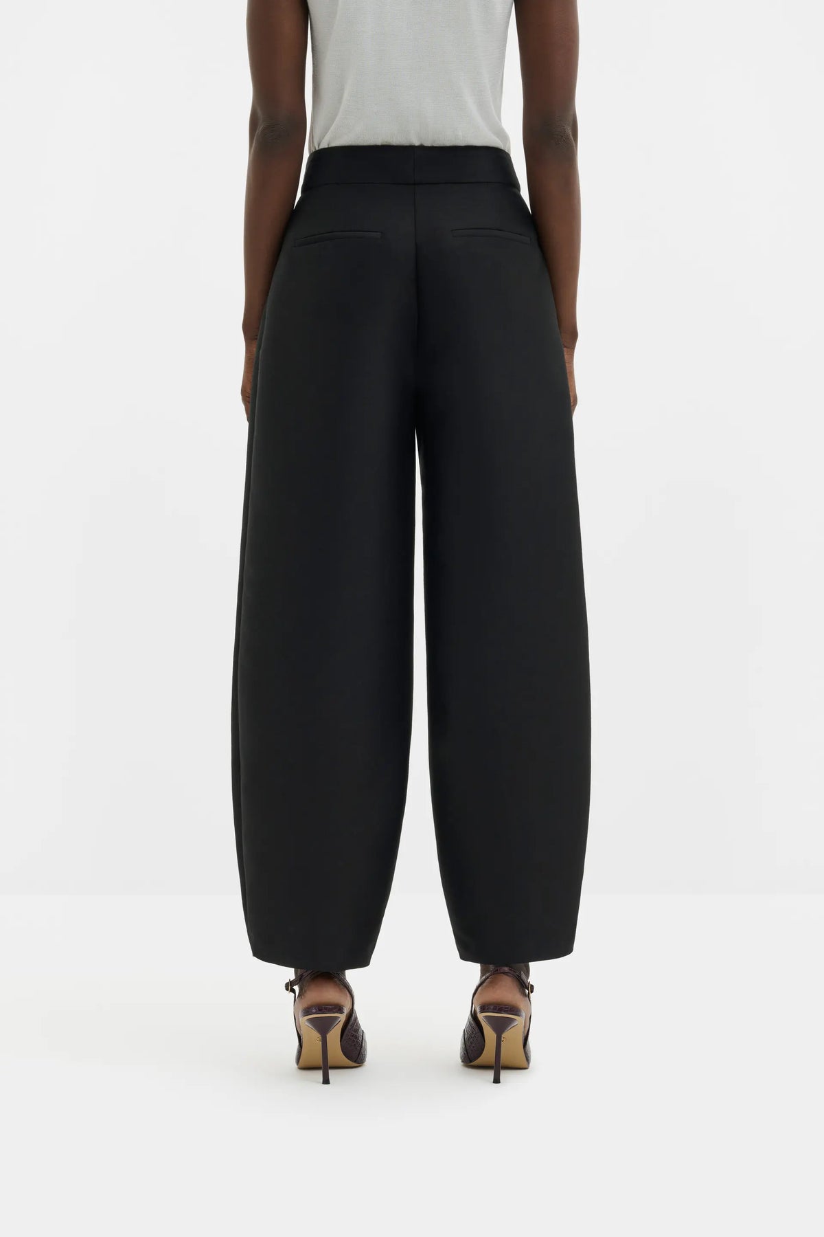 Malina Smilla Barrell Leg Wool-Silk Trousers