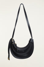 Farm Rio Black Leather Banana Bag in Small