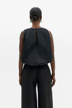 Malina Valentina Knotted Shoulder Satin Top