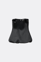 Malina Valentina Knotted Shoulder Satin Top