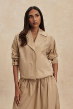 Varley Petra Boxy Blouson Jacket in Nomad