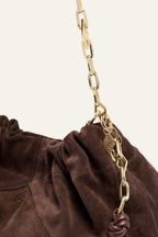 Suede June Tote Bag in Choco