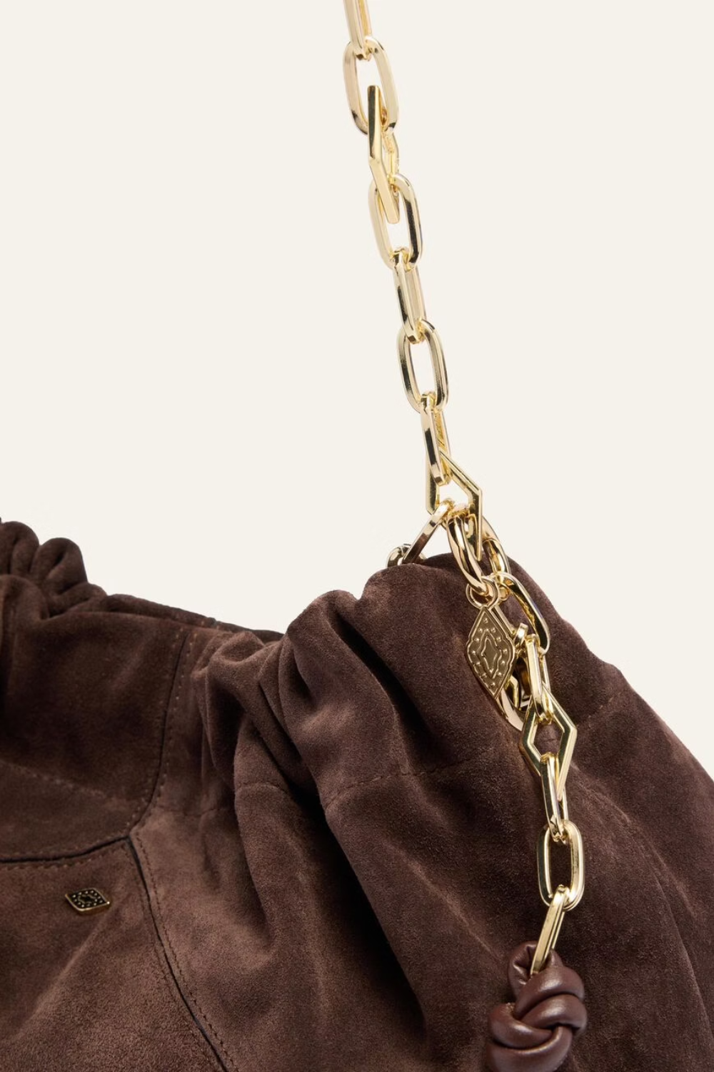 Suede June Tote Bag in Choco
