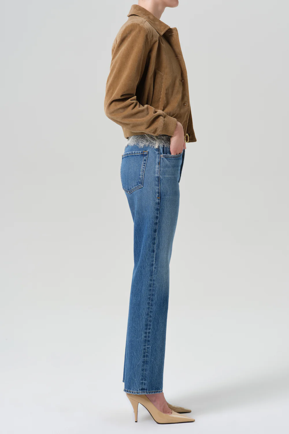 90s French High Rise Straight Jean in Pastis