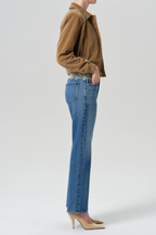 90s French High Rise Straight Jean in Pastis