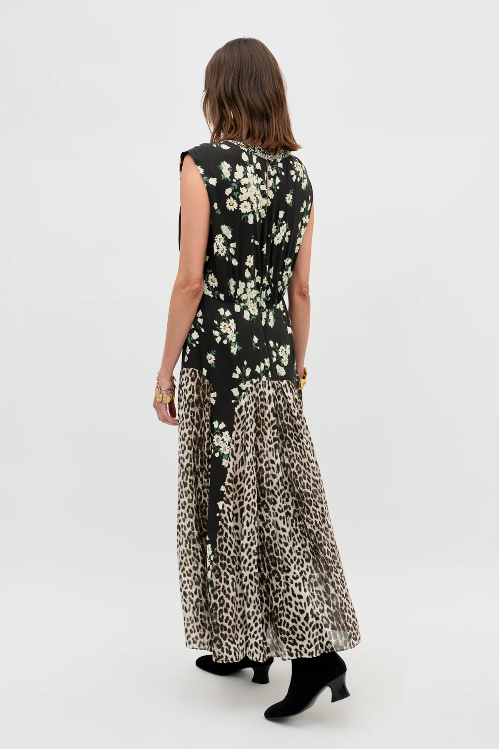 Coralie Dress in Amelia Gremlin Mix Black