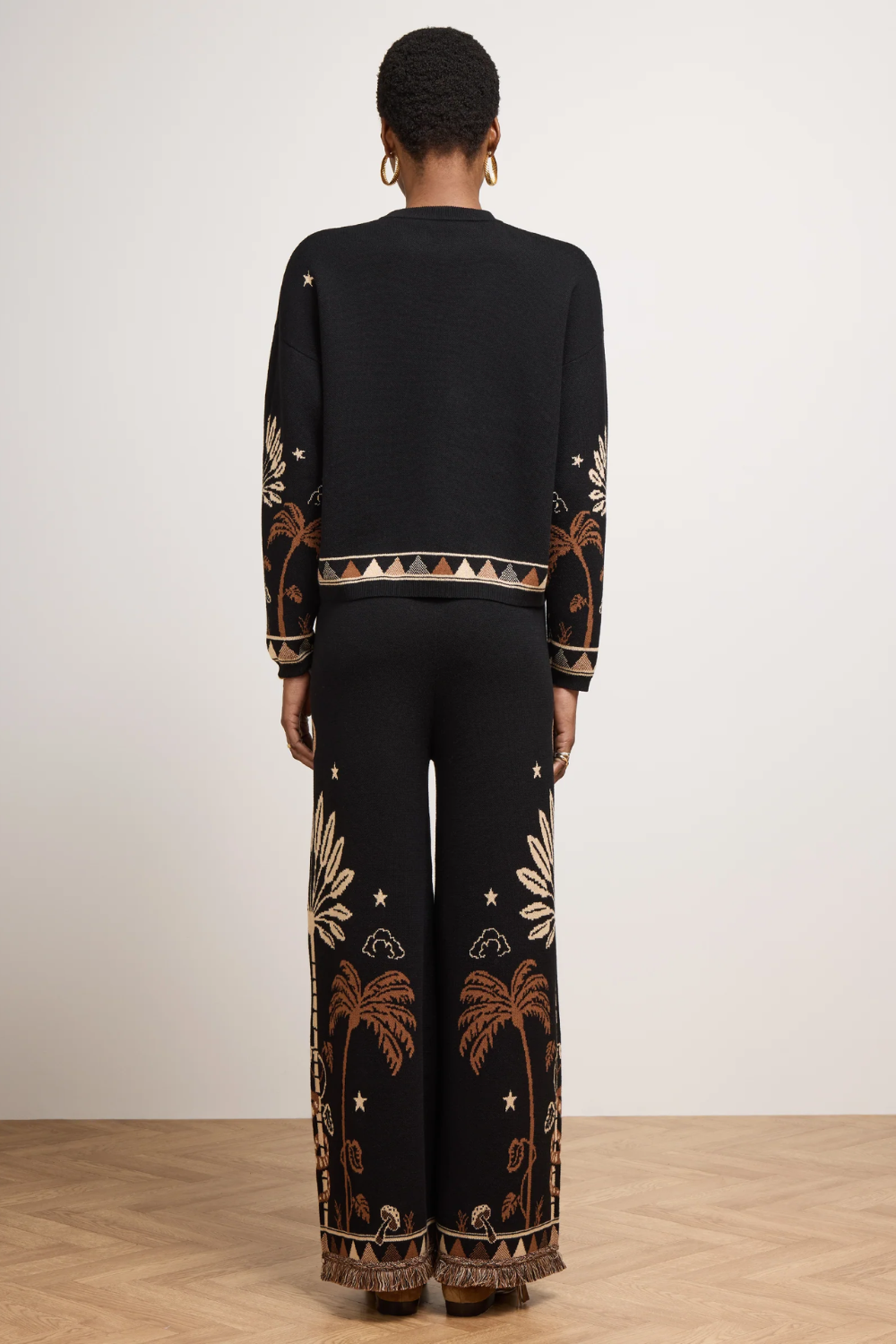 Magic Leopard Cotton Jumper in Black