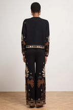 Magic Leopard Cotton Jumper in Black