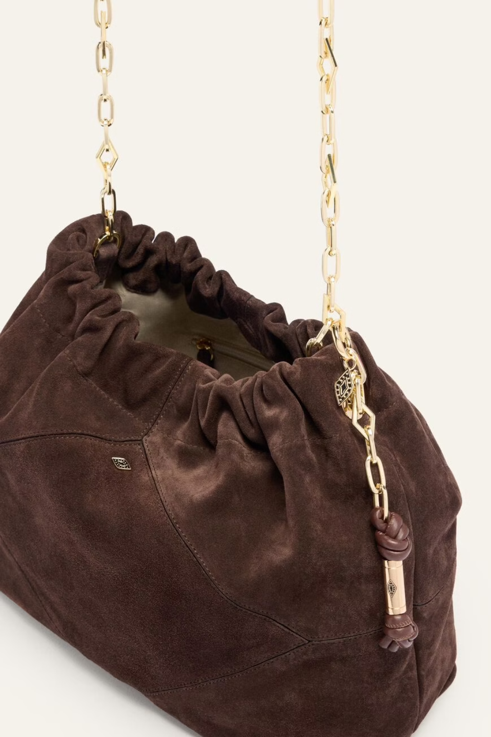 Suede June Tote Bag in Choco