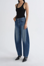 Luna High Rise Pieced Taper Jean in Logical