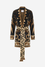 Magic Leopard Cotton Cardigan in Black