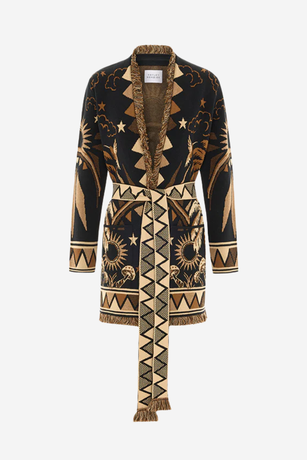 Magic Leopard Cotton Cardigan in Black