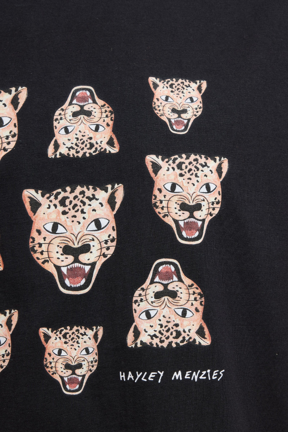 Leopard Face T-Shirt in Black