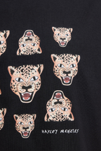 Leopard Face T-Shirt in Black