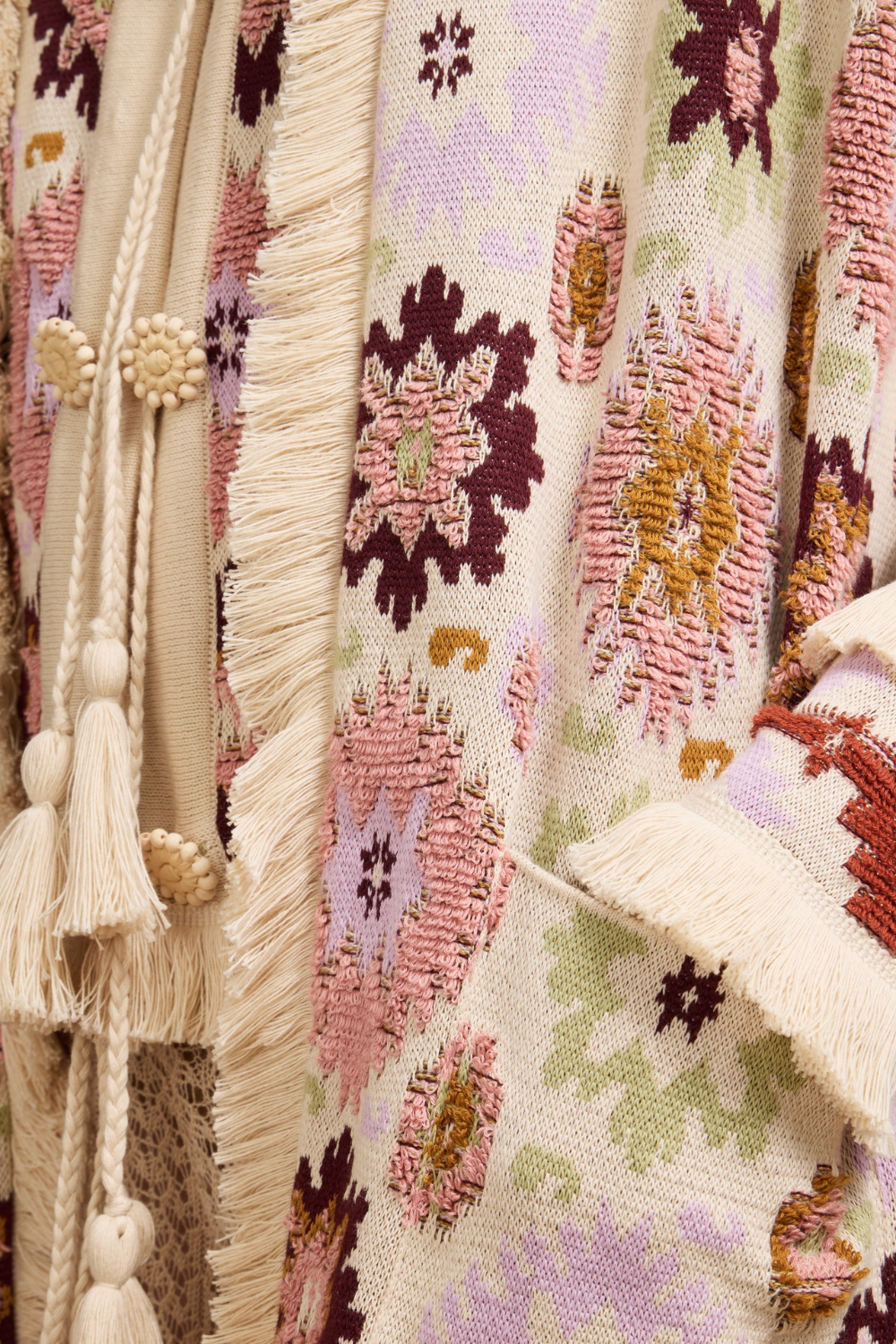 Soraya Cotton Lurex Duster in Ecru