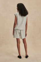 Varley Salome Raglan Tee in Light Grey Marl