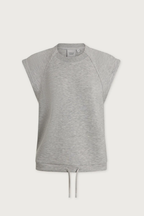 Varley Salome Raglan Tee in Light Grey Marl