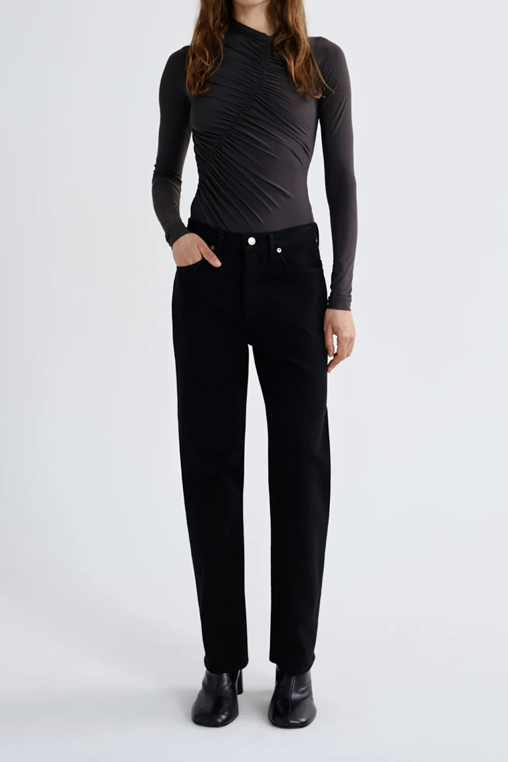AGOLDE Lana High Rise Vintage Straight Leg Jean in Divert