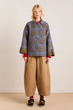 Damson Madder Reversible Jerry Crop Trench Coat in Olive
