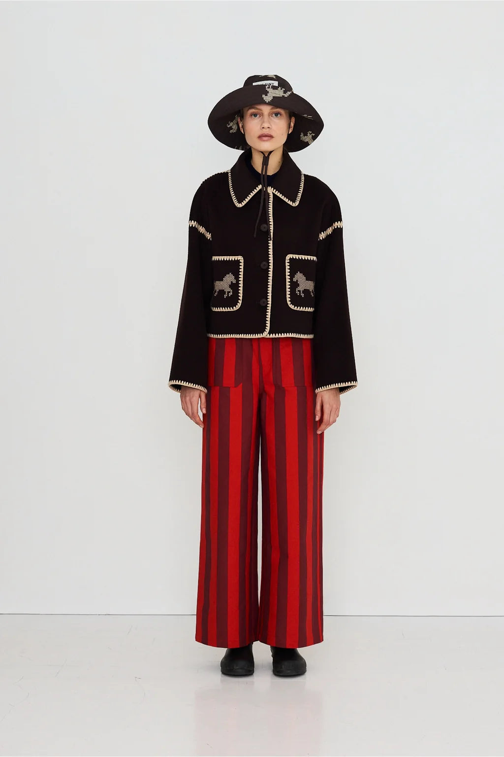 The Tiny Big Sister Short Horses Embroidered Coat