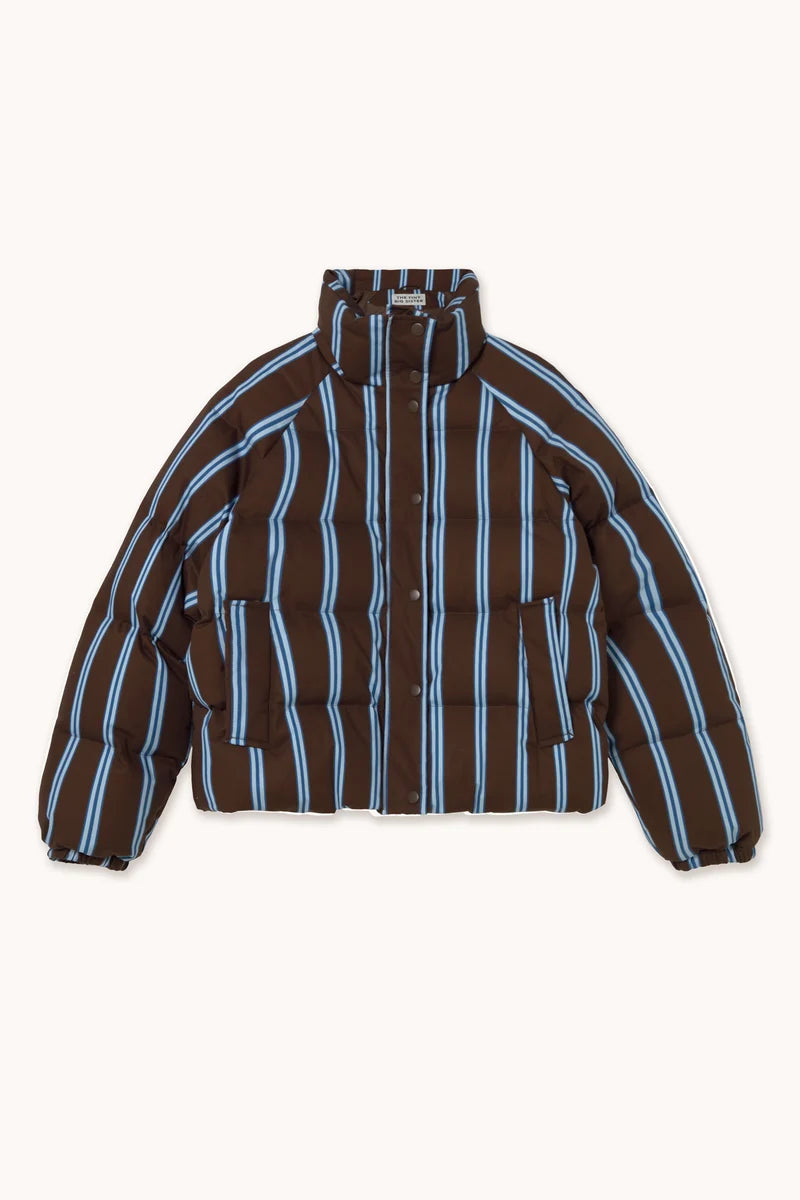 The Tiny Big Sister Striped Short Jacket in Umber