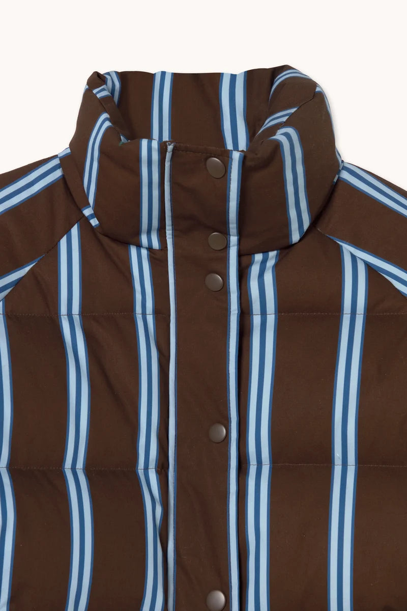 The Tiny Big Sister Striped Short Jacket in Umber