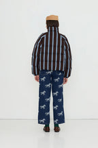 The Tiny Big Sister Striped Short Jacket in Umber
