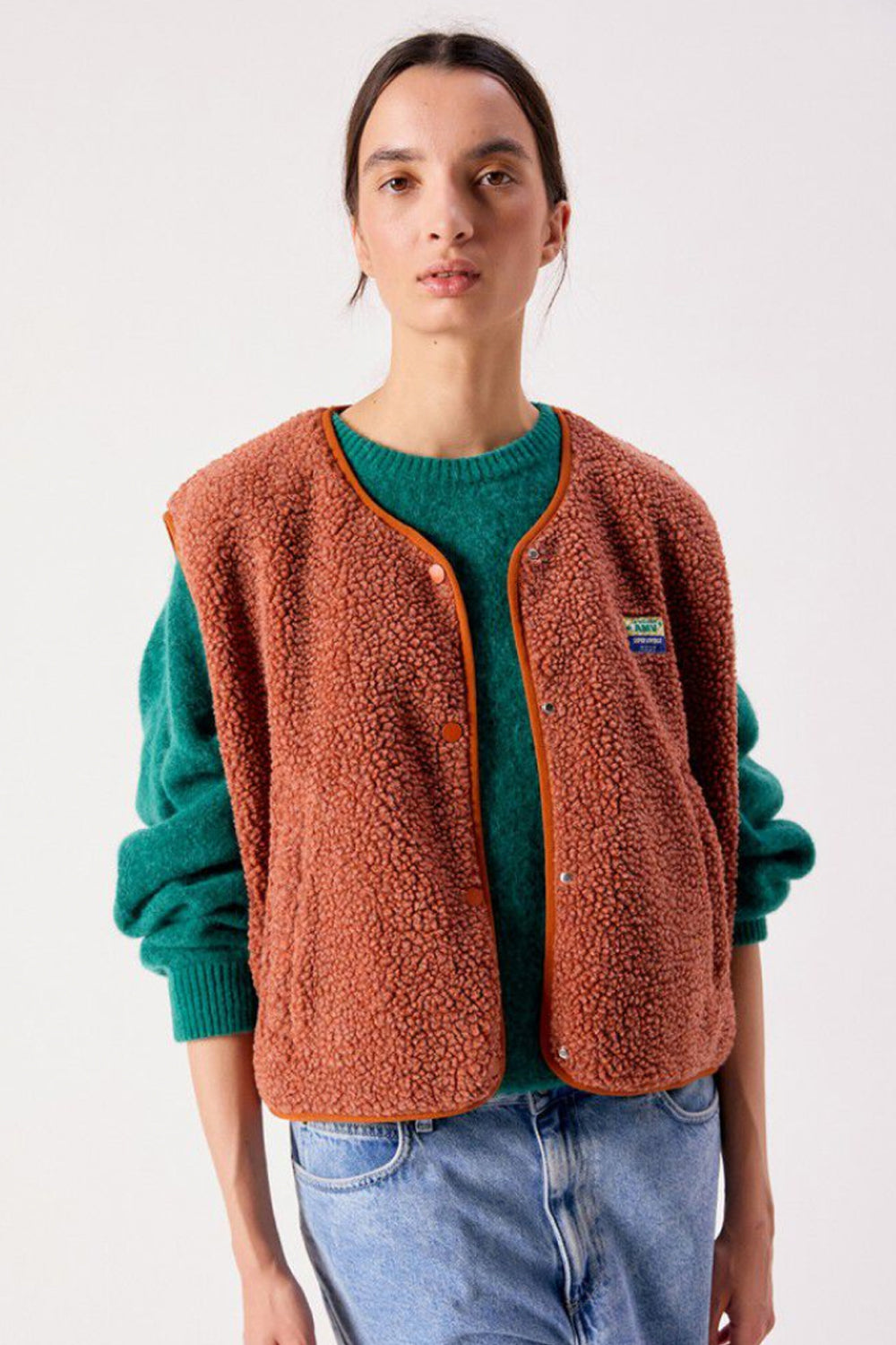 American Vintage Hoktown Gilet in Baked Clay