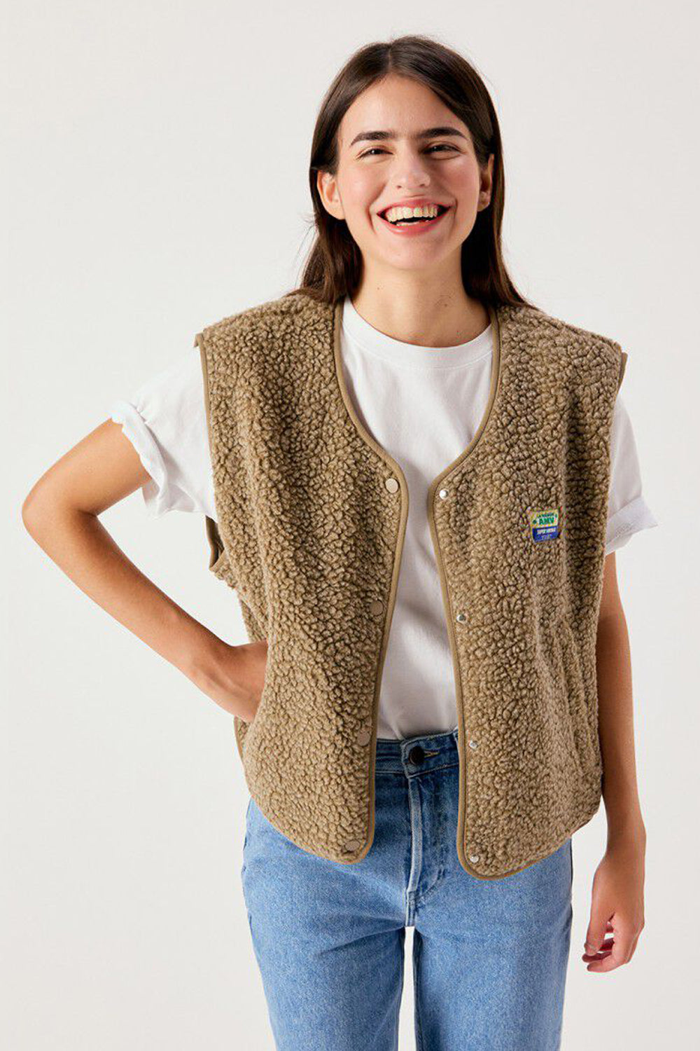 American Vintage Hoktown Gilet in Nutmeg Melange