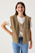 American Vintage Hoktown Gilet in Nutmeg Melange