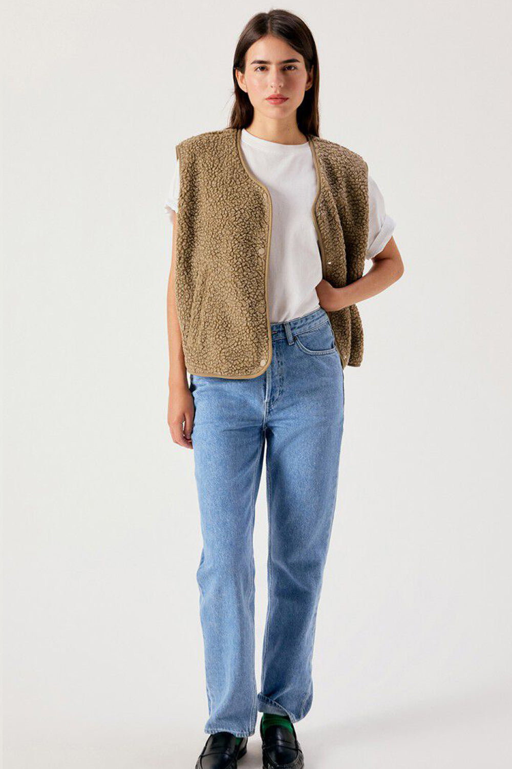 American Vintage Hoktown Gilet in Nutmeg Melange