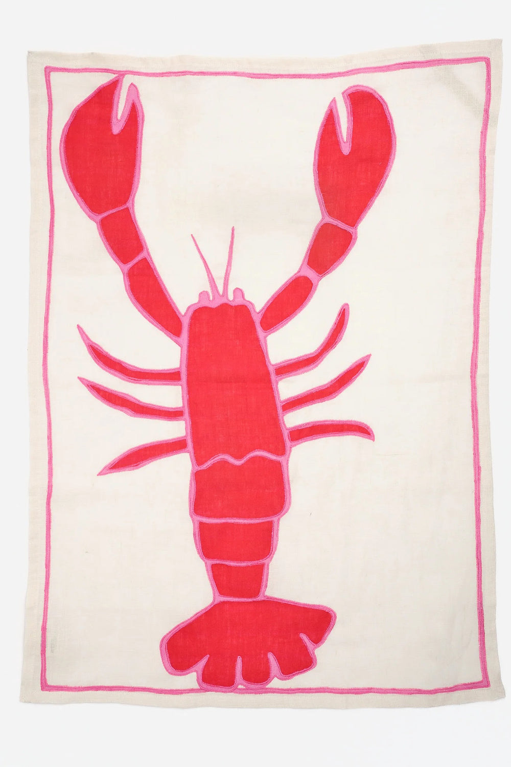 Amuse La Bouche Lobster Embroidered Tea Towel