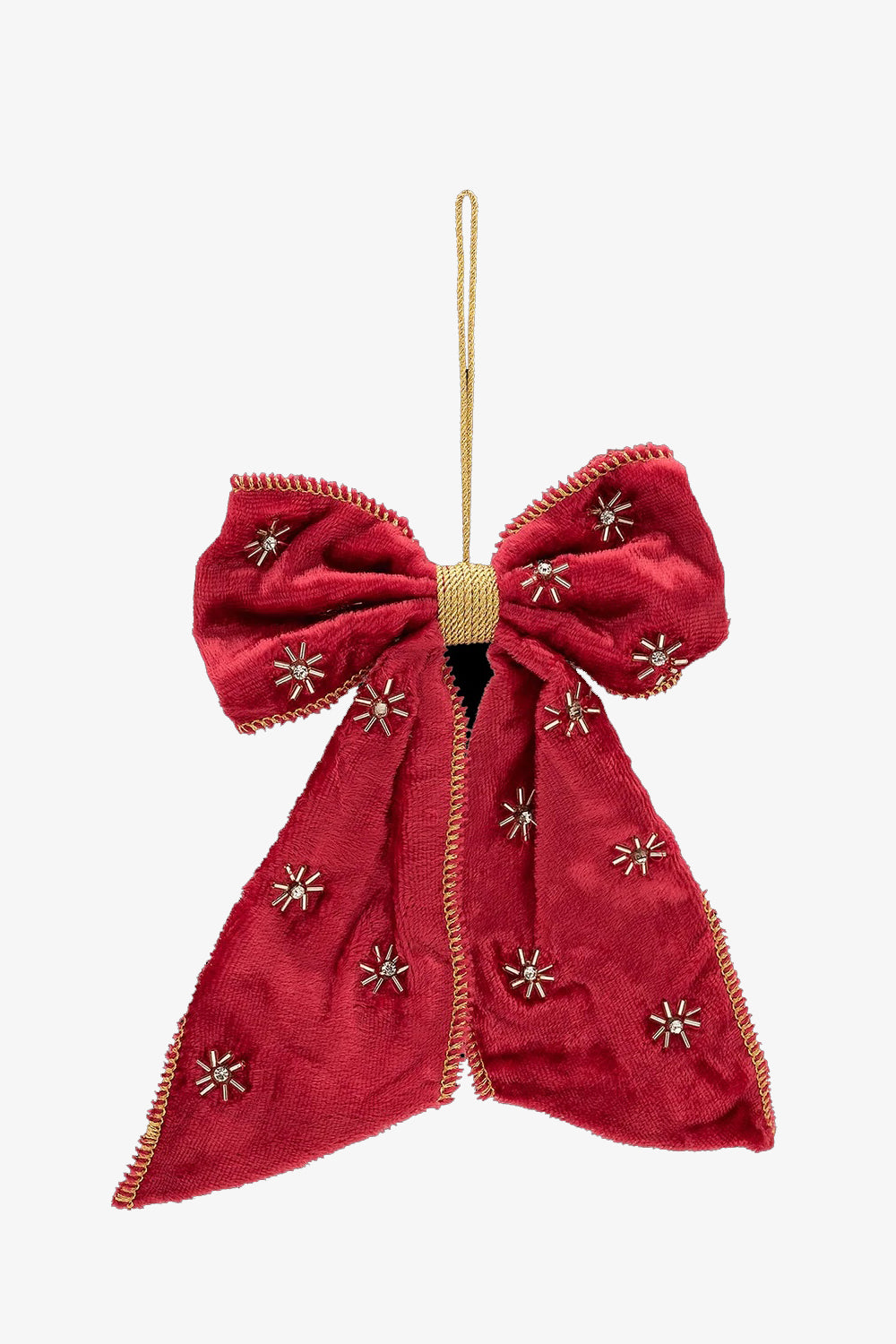 Anna + Nina Beaded Crimson Luxe Bow Ornament