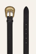 BA&SH Bumb Belt in Black Leather