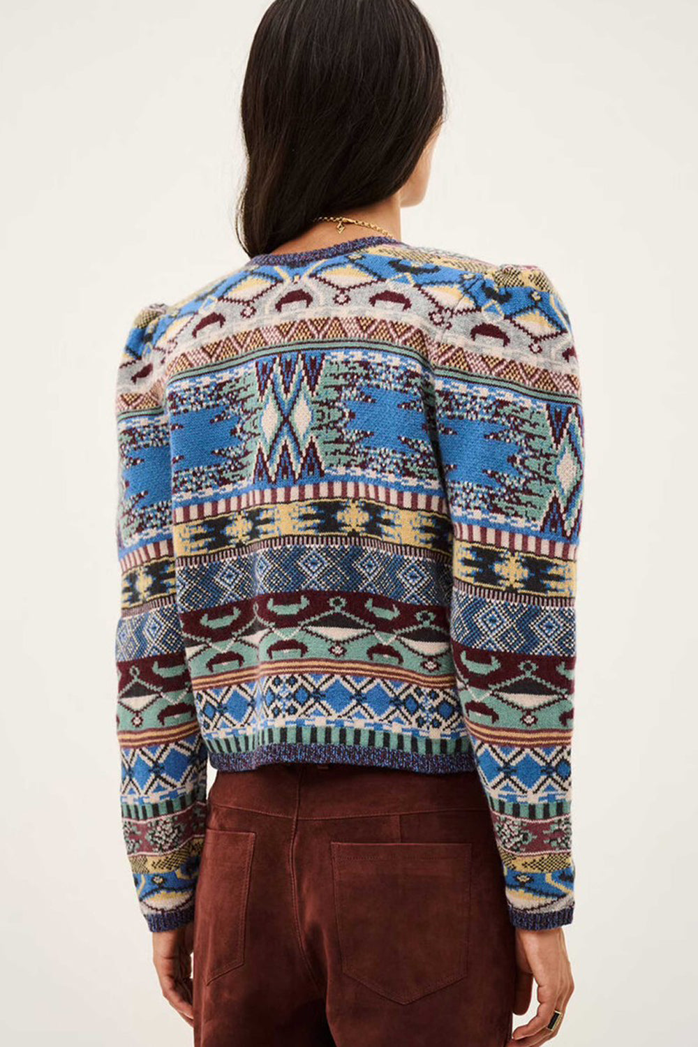 BA&SH Maja Short Knit Cardigan in Multi