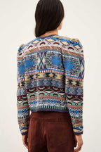 BA&SH Maja Short Knit Cardigan in Multi