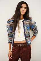 BA&SH Maja Short Knit Cardigan in Multi