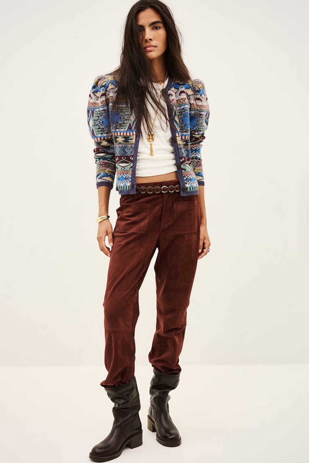 BA&SH Maja Short Knit Cardigan in Multi