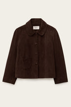 BA&SH Milas Suede Jacket in Chocolate