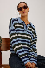 Rails Delora Sweater in Sky Forest Stripe