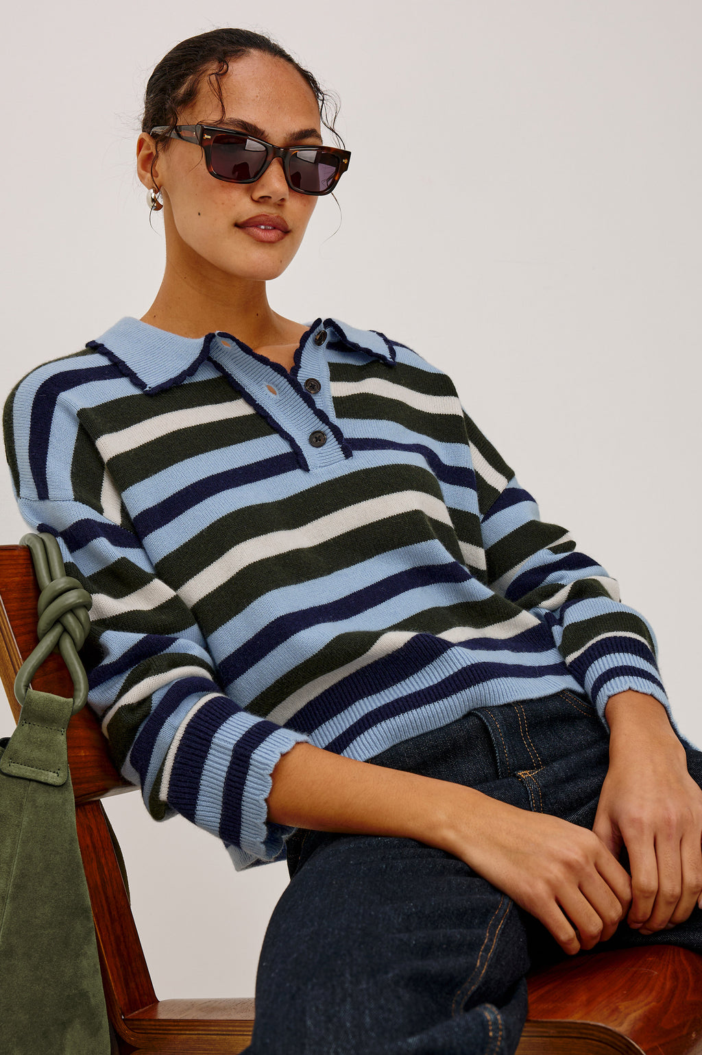 Rails Delora Sweater in Sky Forest Stripe