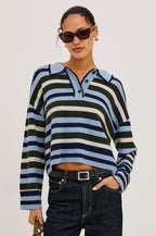 Rails Delora Sweater in Sky Forest Stripe