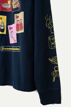 Damson Madder Antonyms Graphic Tee in Navy Long Sleeve