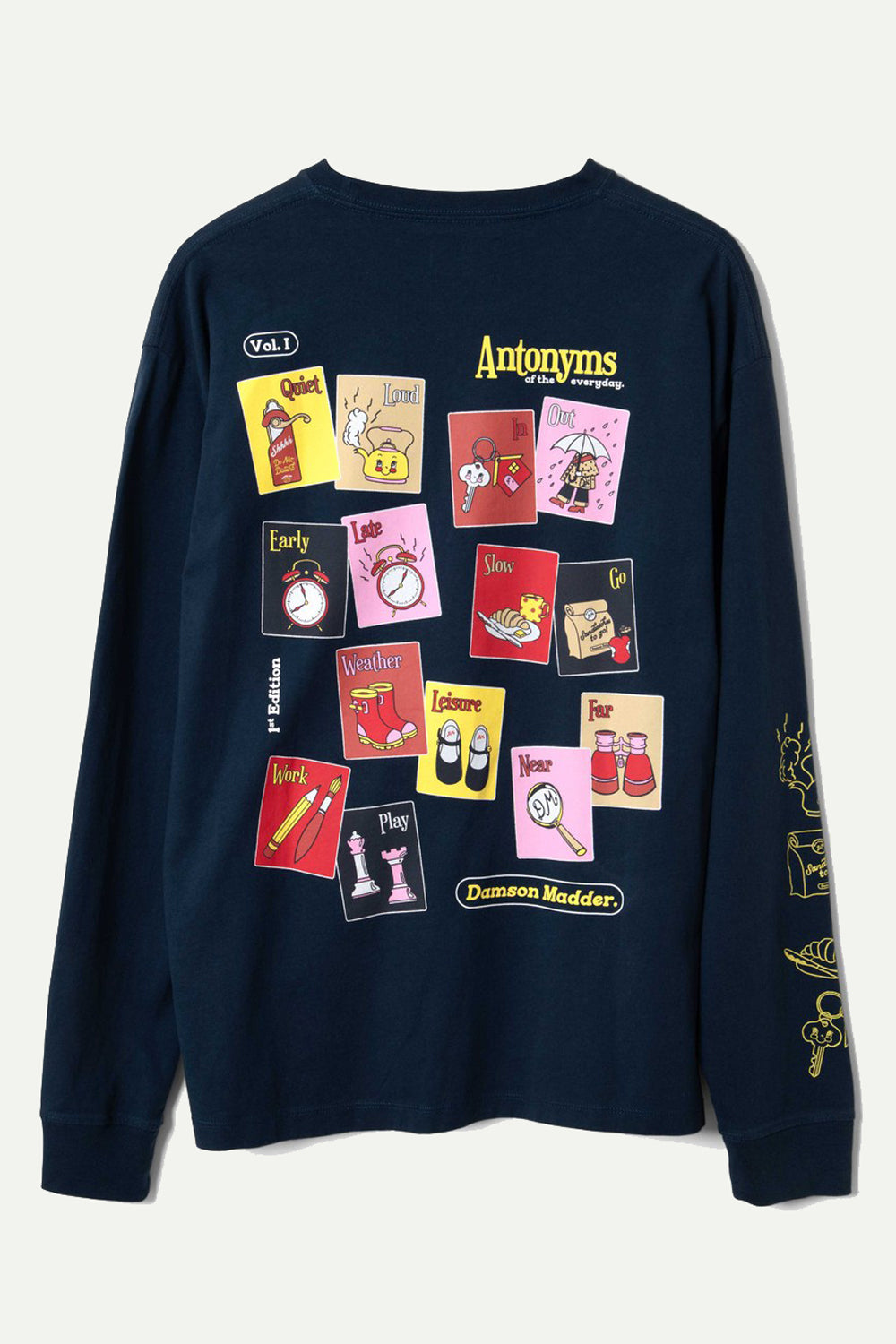 Damson Madder Antonyms Graphic Tee in Navy Long Sleeve